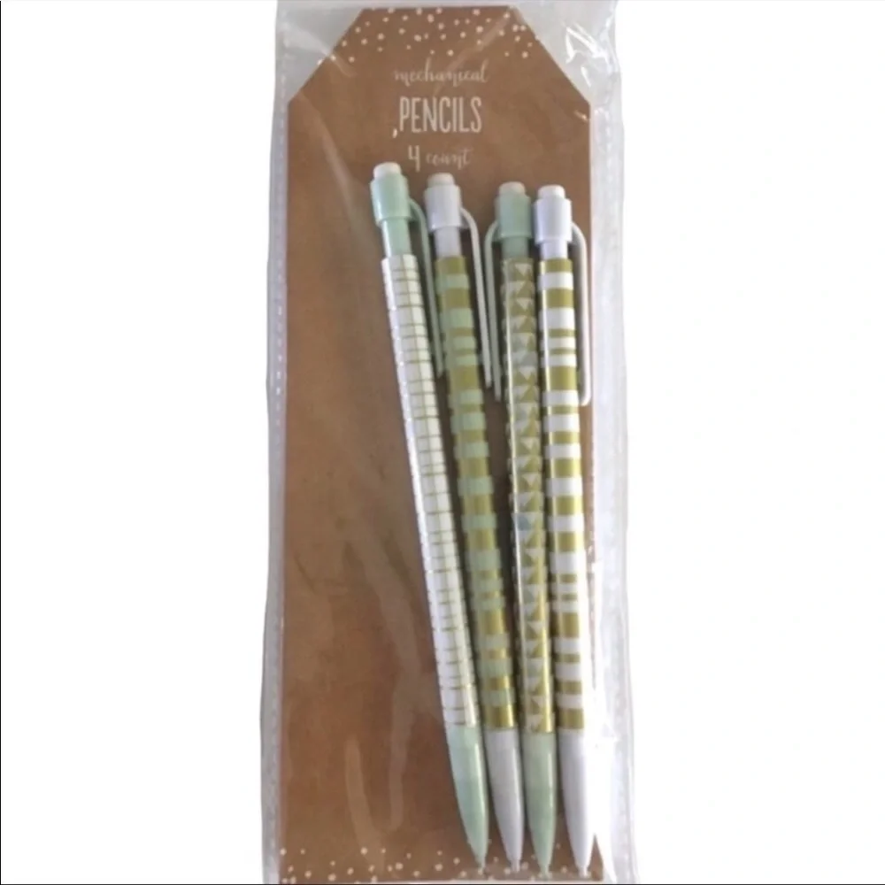 Christmas Dots Stationery Set Accessories Page Flags Journal Pencils Gold Mint